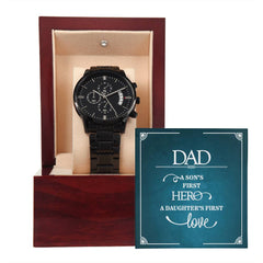 A Son's First Hero - Black Chronograph Watch